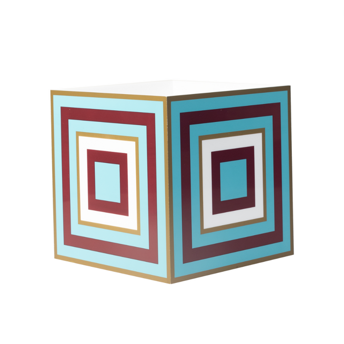 Single Orchid Holder  - Gold and Blue Squares