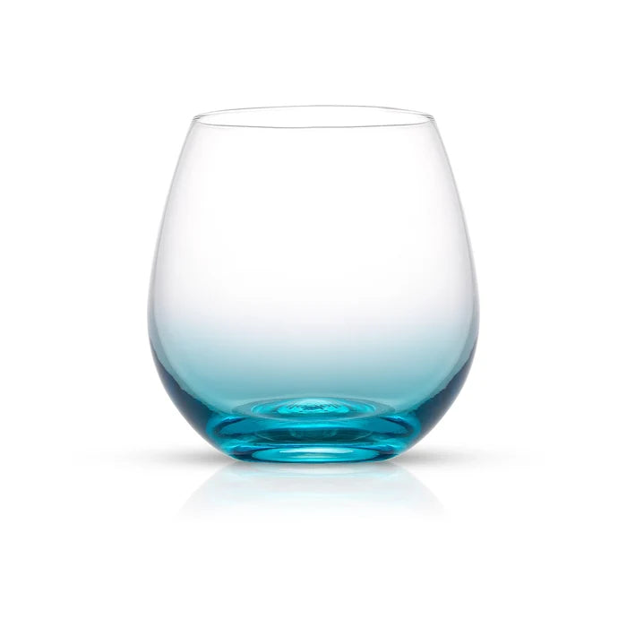 Stemless Colored Wine Glass Set
