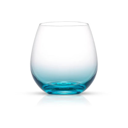 Stemless Colored Wine Glass Set