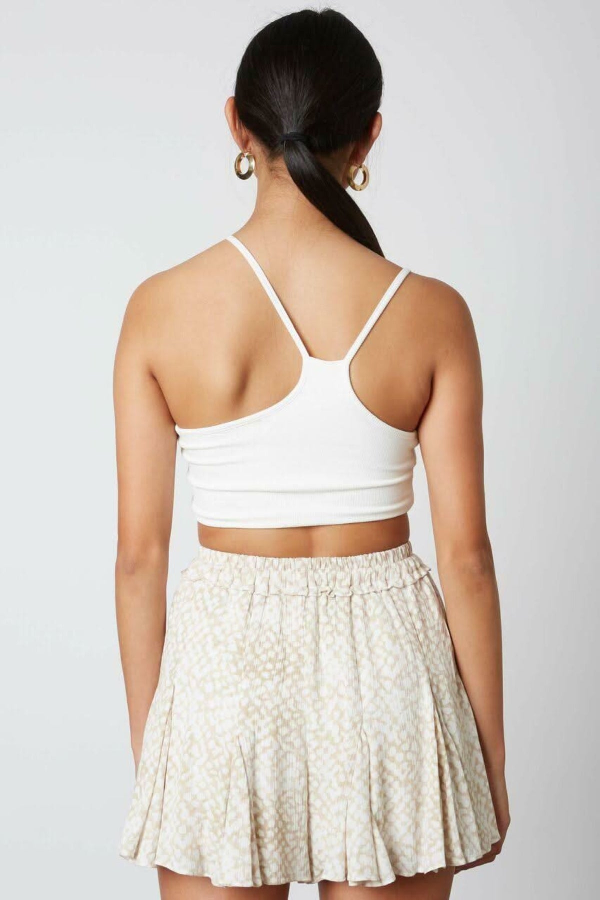 By The Sea Tan and White Print Shorts