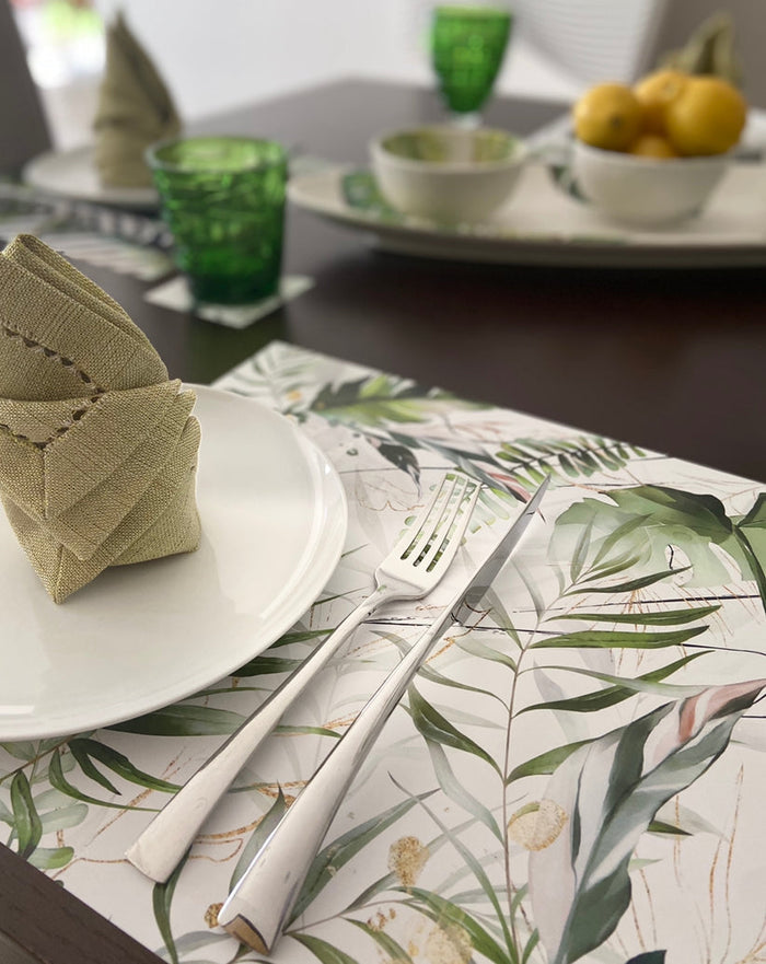 TROPICAL LEAVES  PAPER PLACEMAT