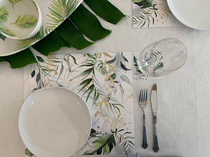 TROPICAL LEAVES  PAPER PLACEMAT
