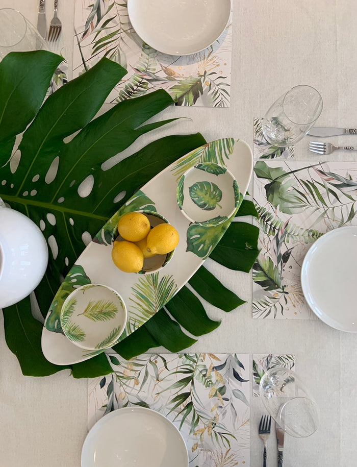TROPICAL LEAVES  PAPER PLACEMAT