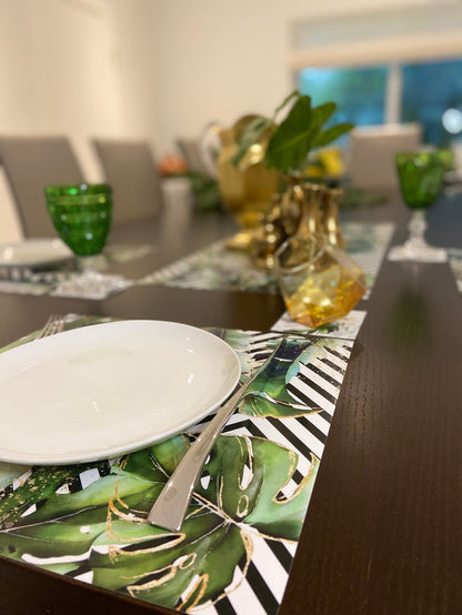 TROPICAL WITH BLACK STRIPES PAPER PLACEMAT