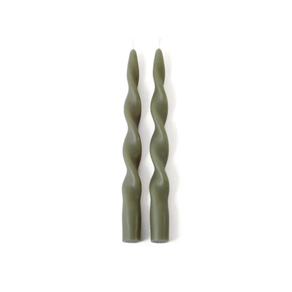 Twist Taper Candles - Pair