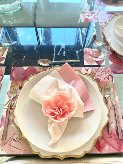 VALENTINES HEARTS PAPER PLACEMAT