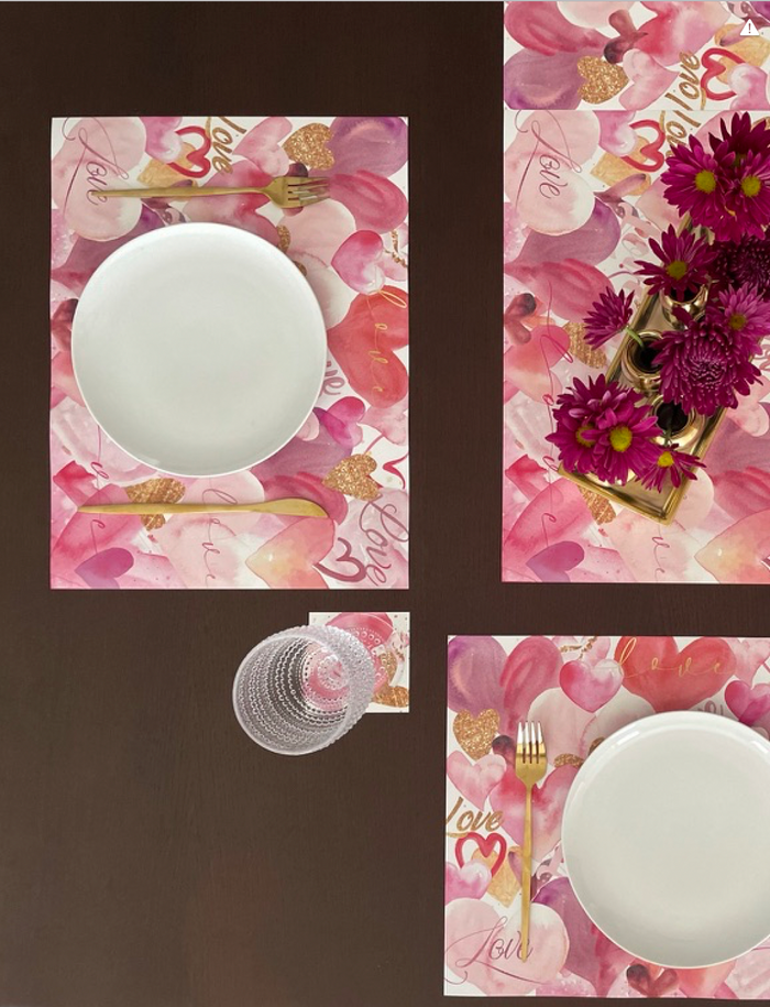 VALENTINES HEARTS PAPER PLACEMAT