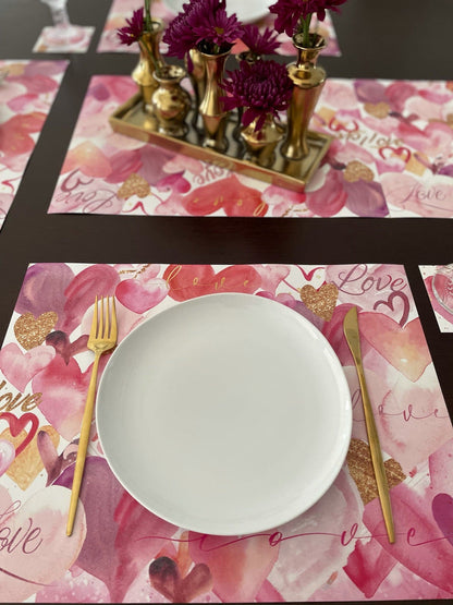 VALENTINES HEARTS PAPER PLACEMAT