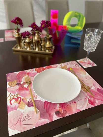 VALENTINES HEARTS PAPER PLACEMAT