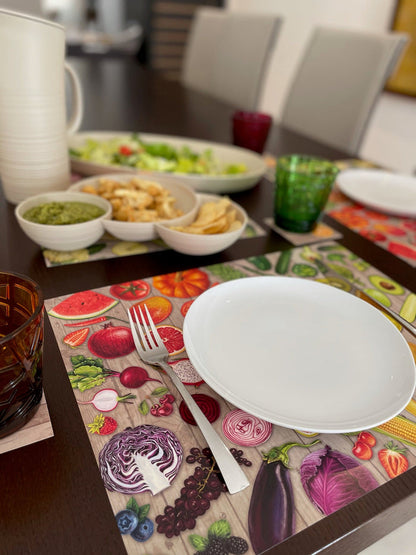 VEGGIES AND FRUITS PAPER PLACEMAT