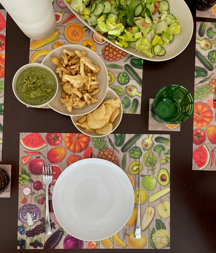 VEGGIES AND FRUITS PAPER PLACEMAT