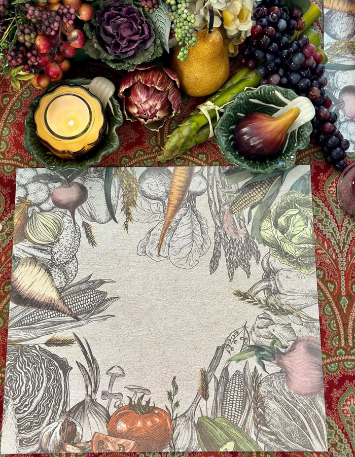 VEGGIES OVER CRAFT LOOK PAPER PLACEMAT