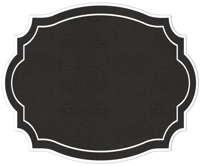 VINTAGE FRAME BLACK LEATHER LOOK PAPER PLACEMAT