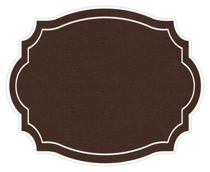 VINTAGE FRAME BROWN LEATHER LOOK PAPER PLACEMAT