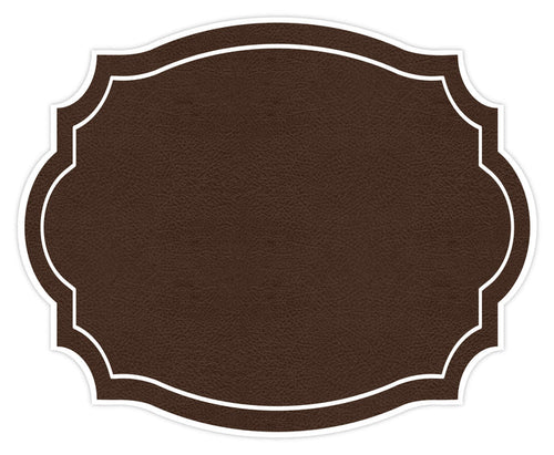 VINTAGE FRAME BROWN LEATHER LOOK PAPER PLACEMAT
