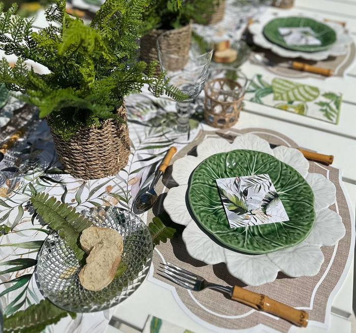 VINTAGE FRAME BURLAP TEXTURE LOOK PLACEMAT