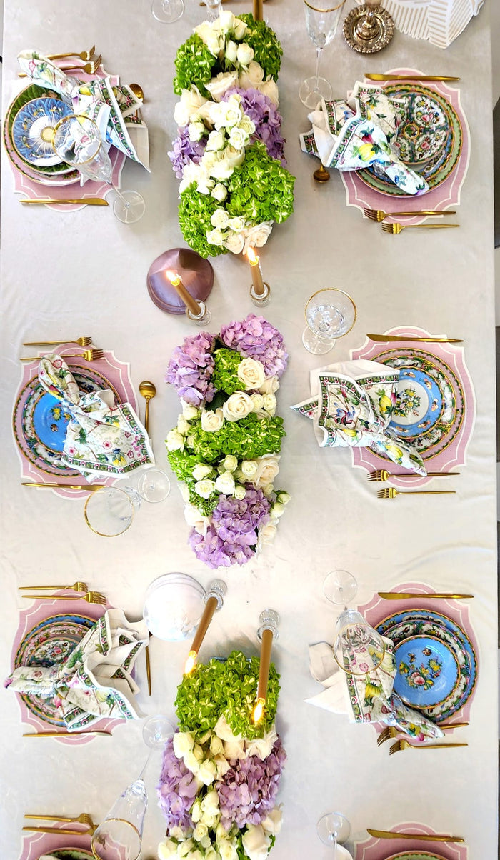 VINTAGE FRAME PINK BURLAP TEXTURE LOOK PLACEMAT