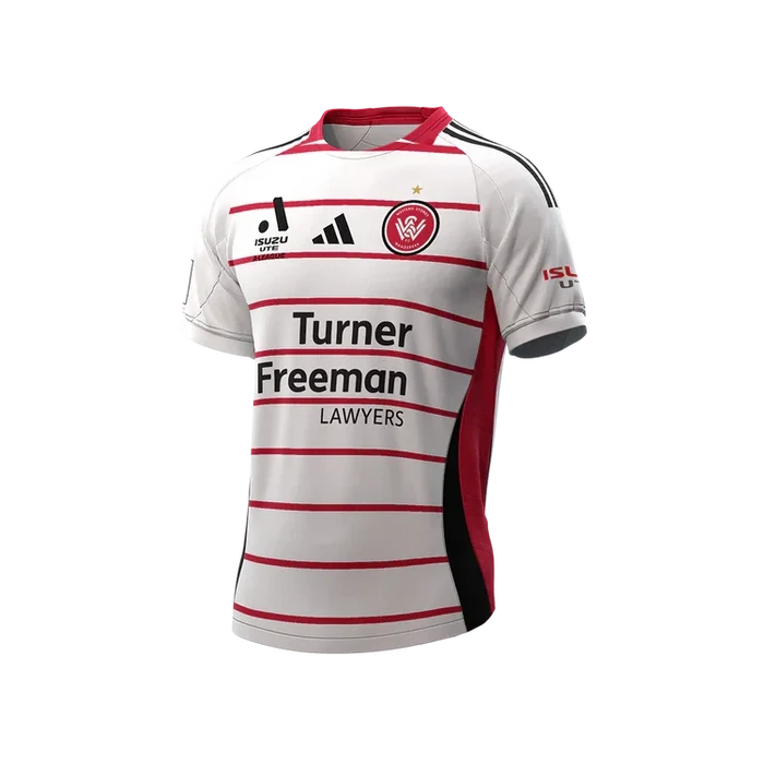 Western Sydney Wanderers 25/26 Away Jersey (IT5764-WHITERED) Apparel Adidas