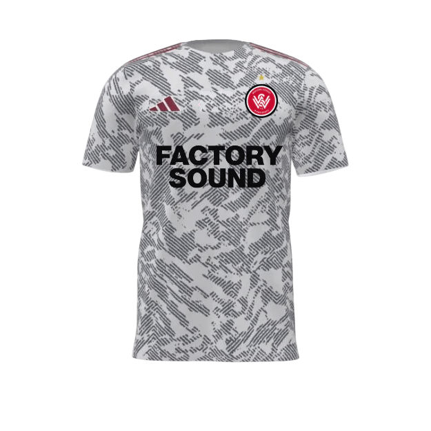 Western Sydney Wanderers 25/26 Warm Up Jersey (JD7368-WHITEGREYD) Apparel Adidas