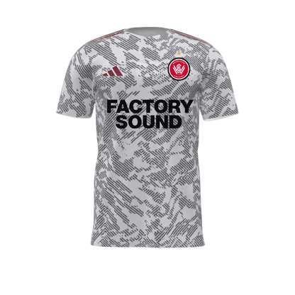 Western Sydney Wanderers 25/26 Warm Up Jersey (JD7368-WHITEGREYD) Apparel Adidas