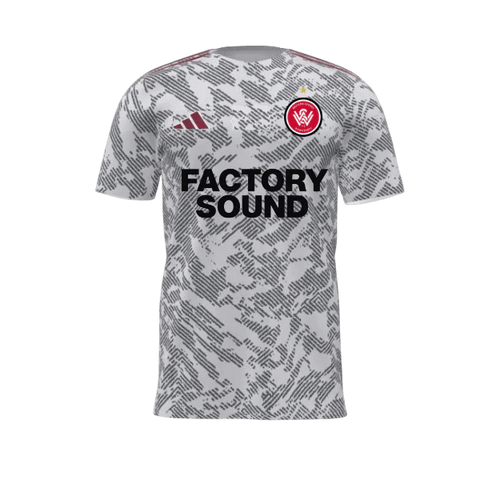 Western Sydney Wanderers 25/26 Warm Up Jersey (JD7368-WHITEGREYD) Apparel Adidas