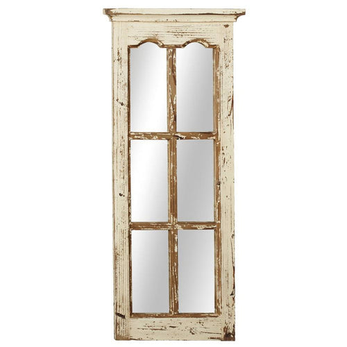 Window Pane Mirror in Antique White - Local Pick Up Only
