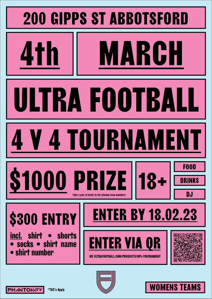 Womens 4 V 4 Tournament Bookings Ultra Football