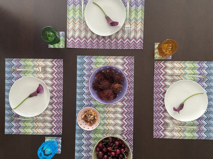 ZIG ZAG COLORFUL PAPER PLACEMAT